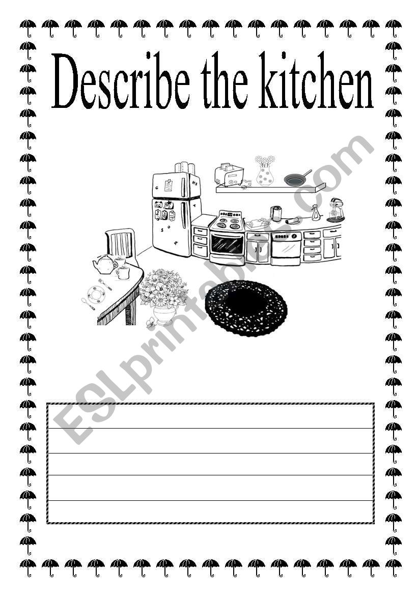 describe the kitchen worksheet