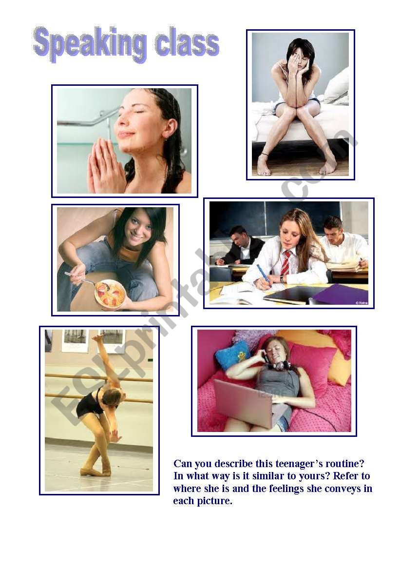 TeenagerÂ´s Routine worksheet