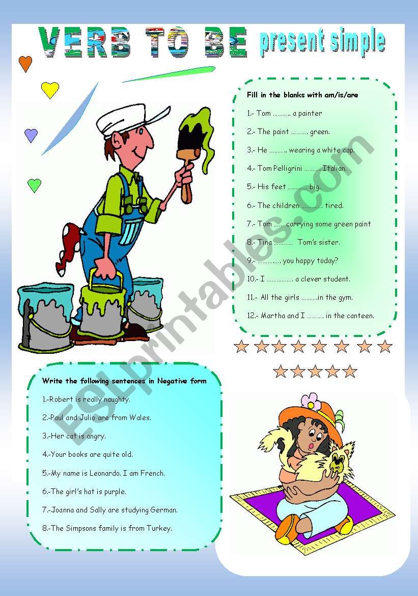 VERB TO BE worksheet