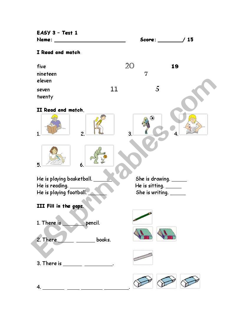 numbers worksheet