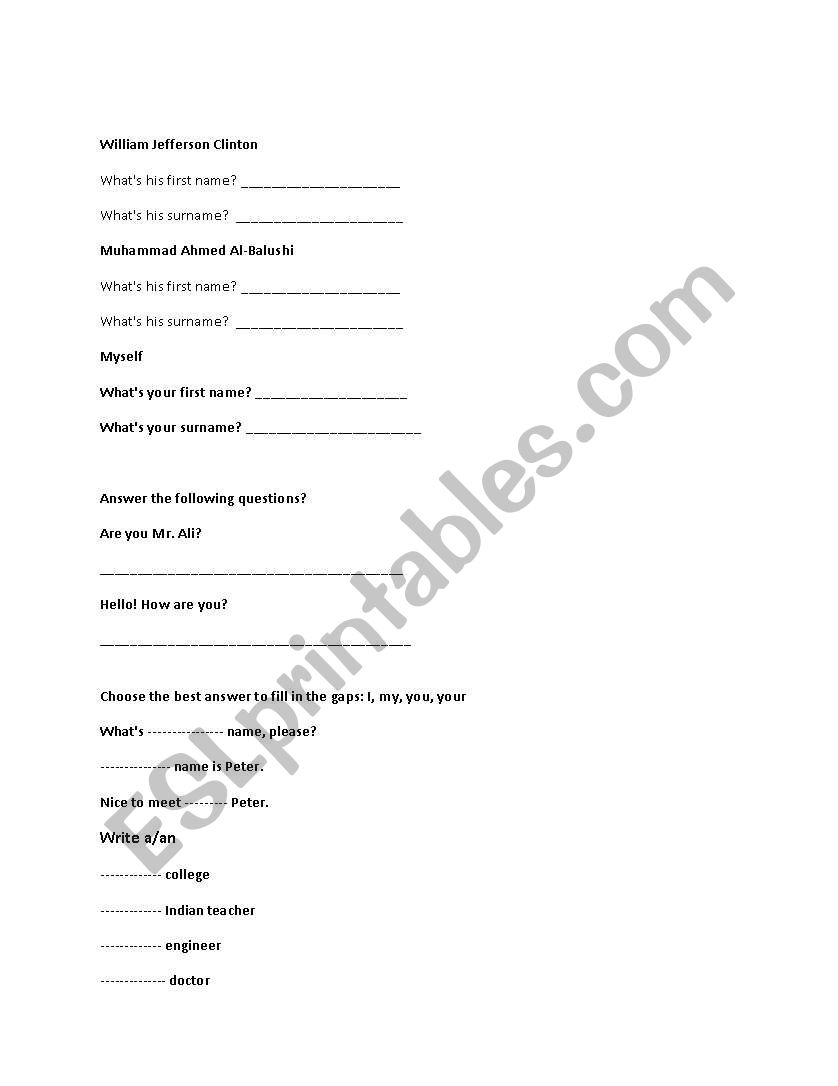 Mr worksheet