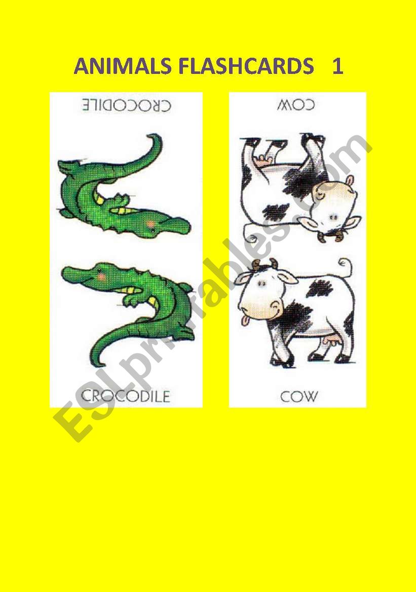animals flashcards set1 worksheet