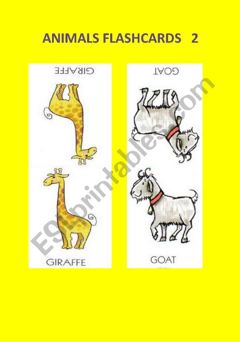 animals flashcards set2 worksheet