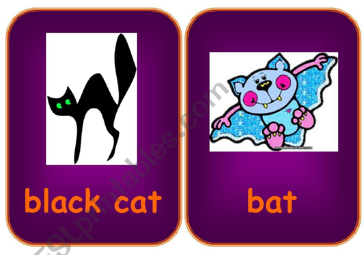 Halloween flashcards worksheet