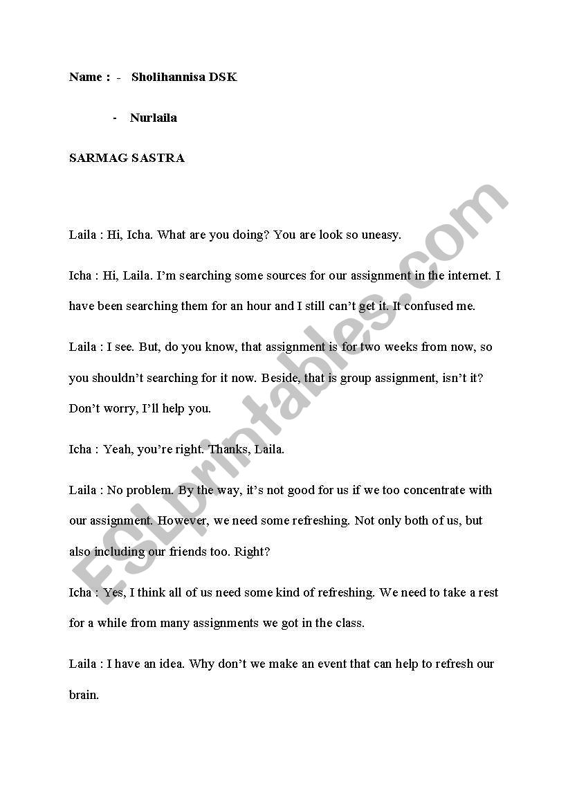 conversation worksheet