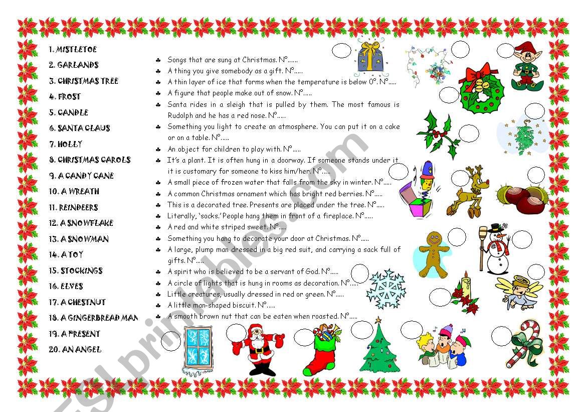 Christmas matchmaking worksheet