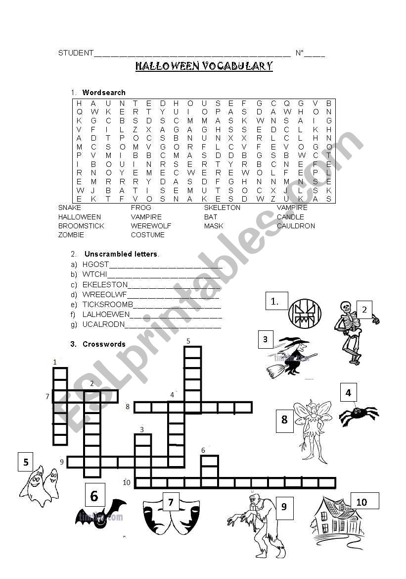 Halloween worksheet