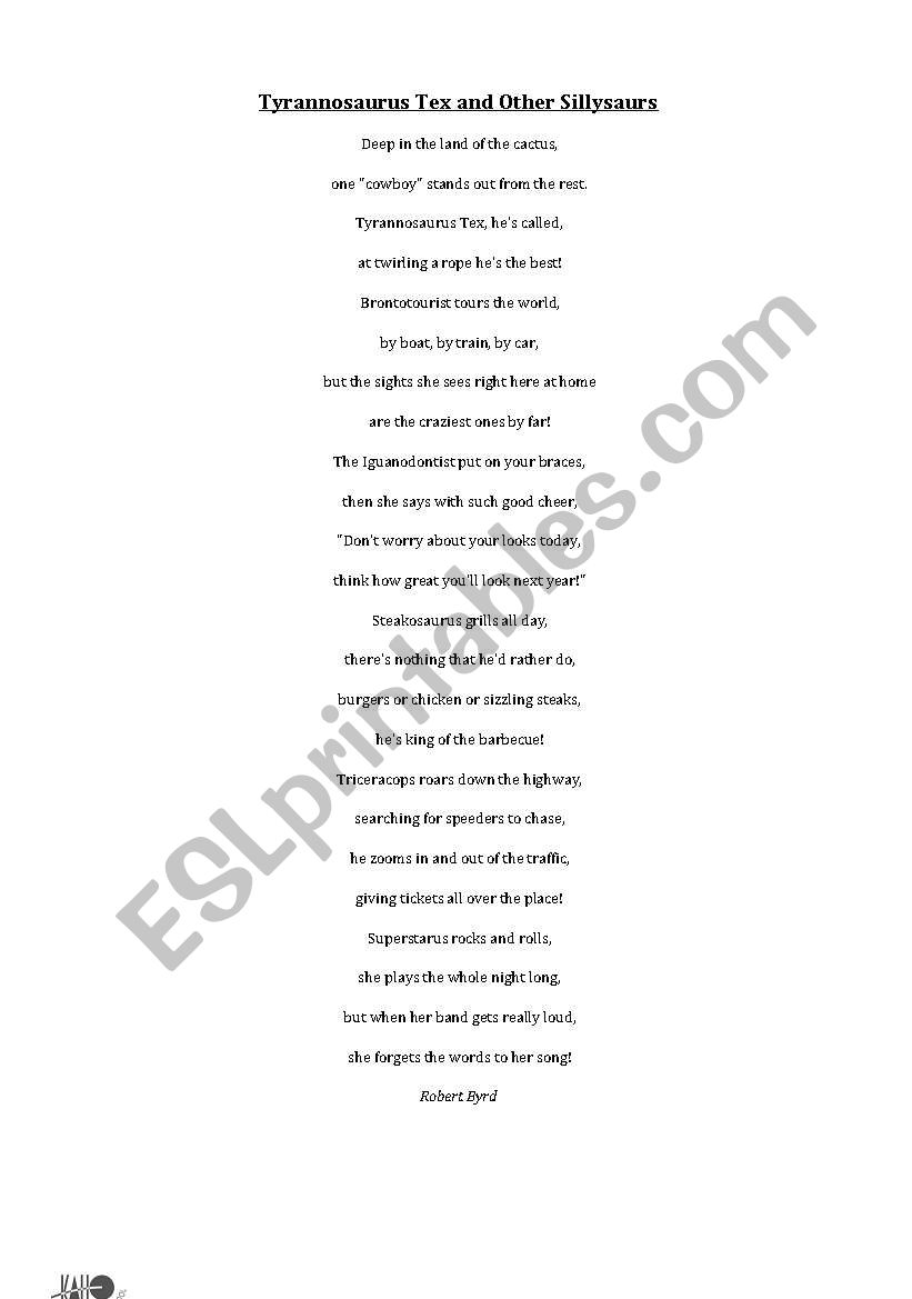 Poem worksheet