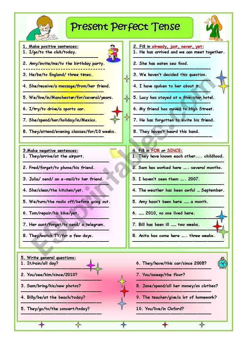 Present Perfect Tense worksheet