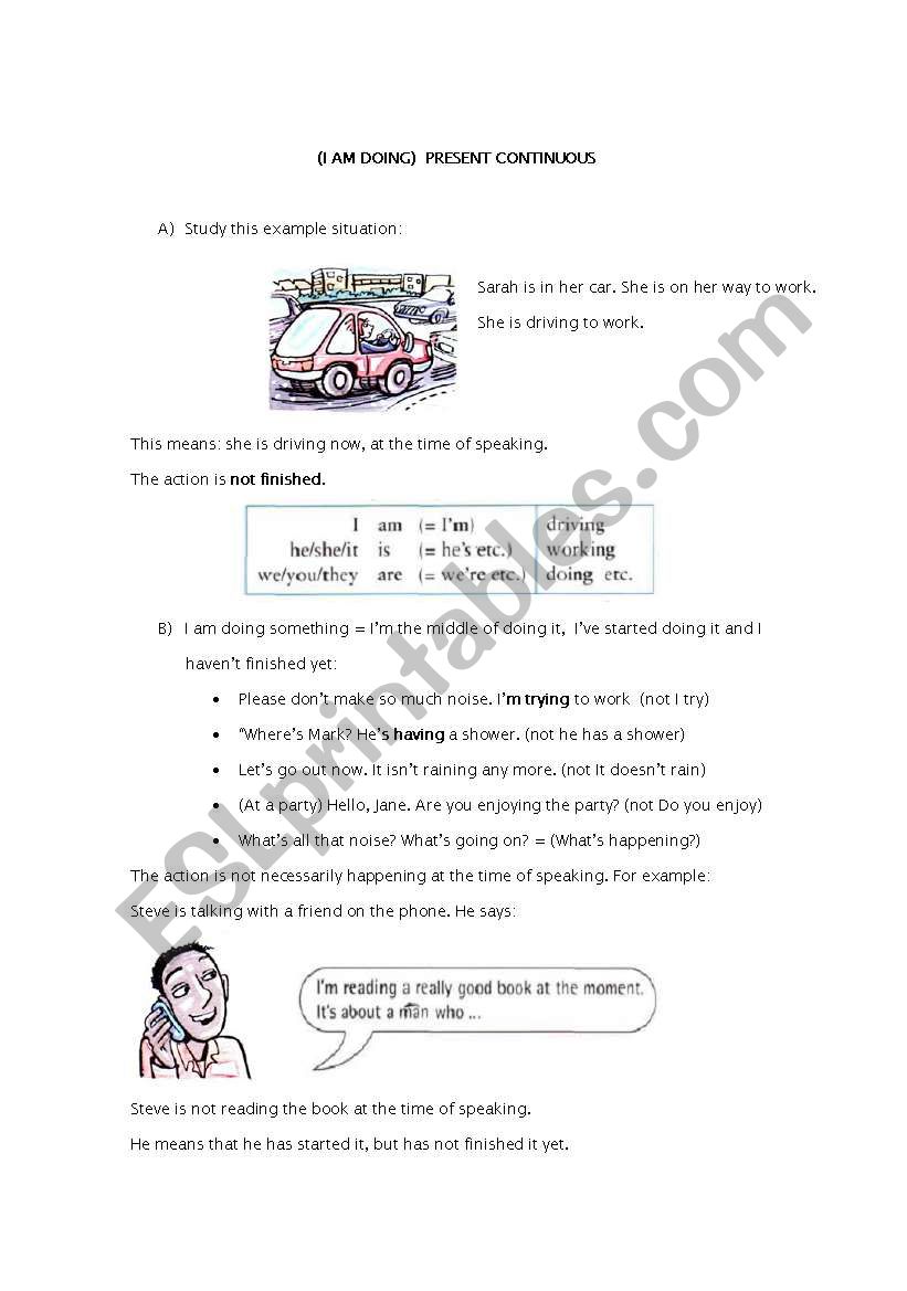 Present Continuous worksheet