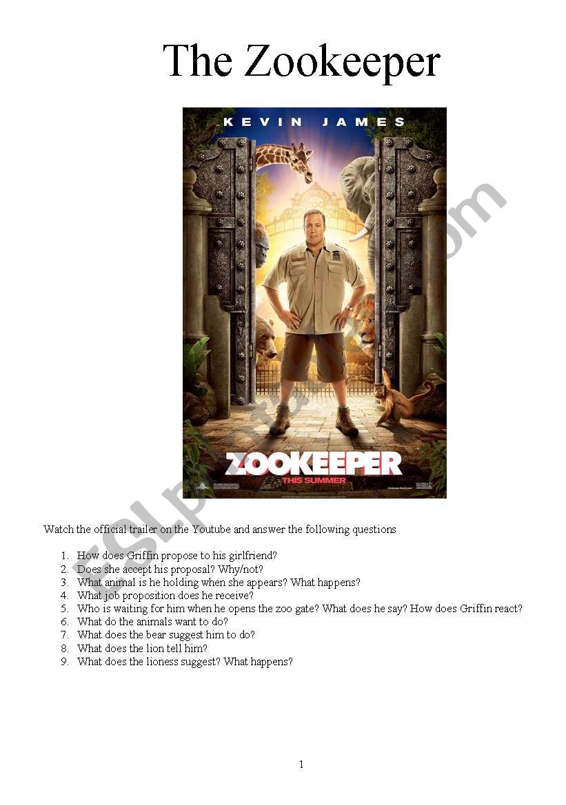 The Zookeeper worksheet