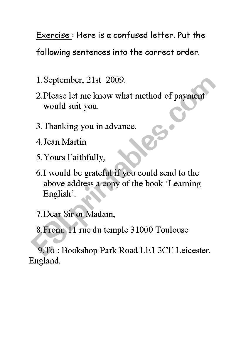 Confused letter worksheet