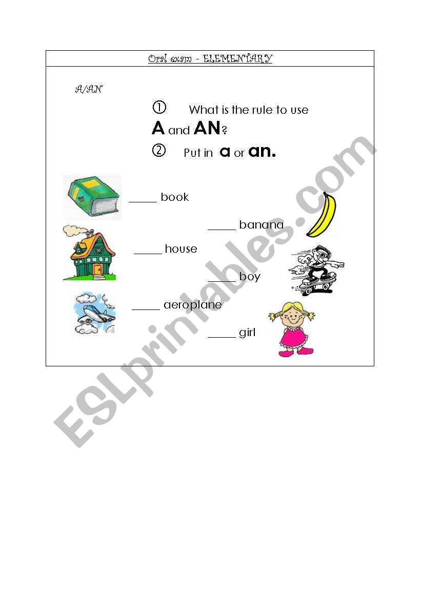 oral exam card 2 worksheet