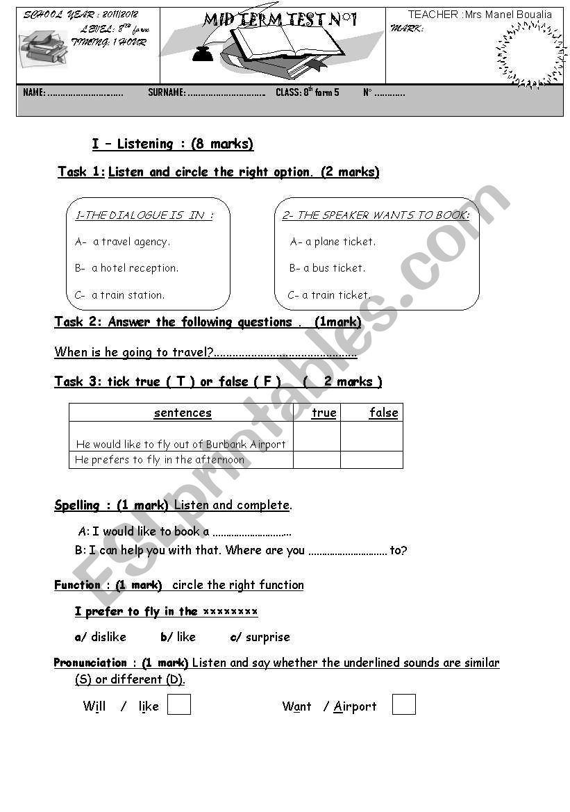 Form 8 test 1