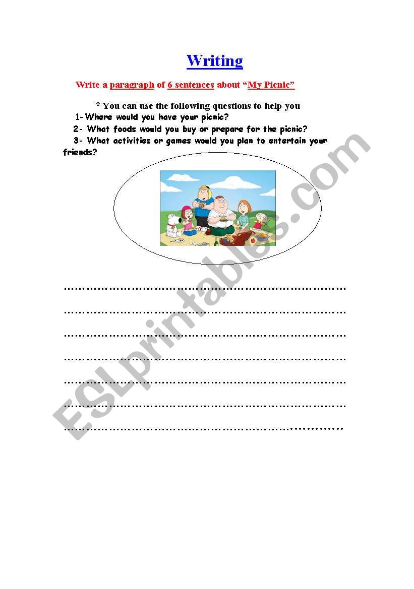 My Picnic & future simple worksheet