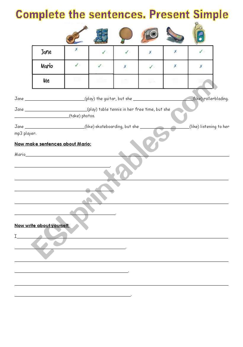 PRESENT SIMPLE EXERCISES worksheet