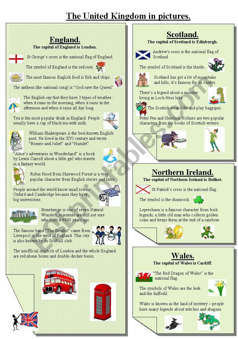 The UK in pictures worksheet