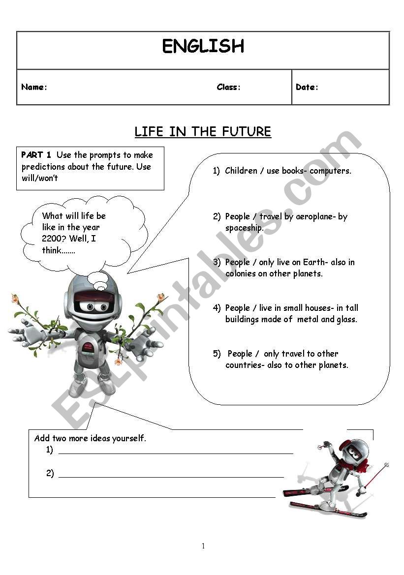 Future Predictions worksheet