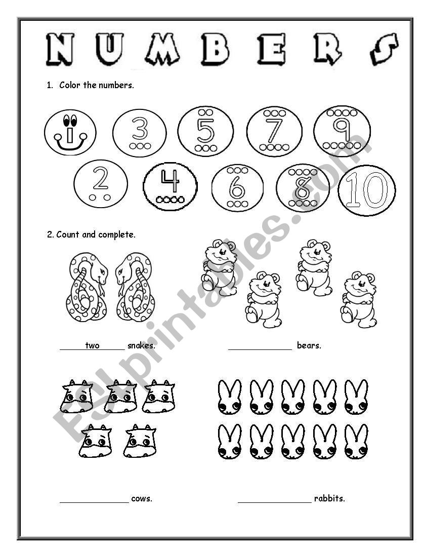 Numbers worksheet