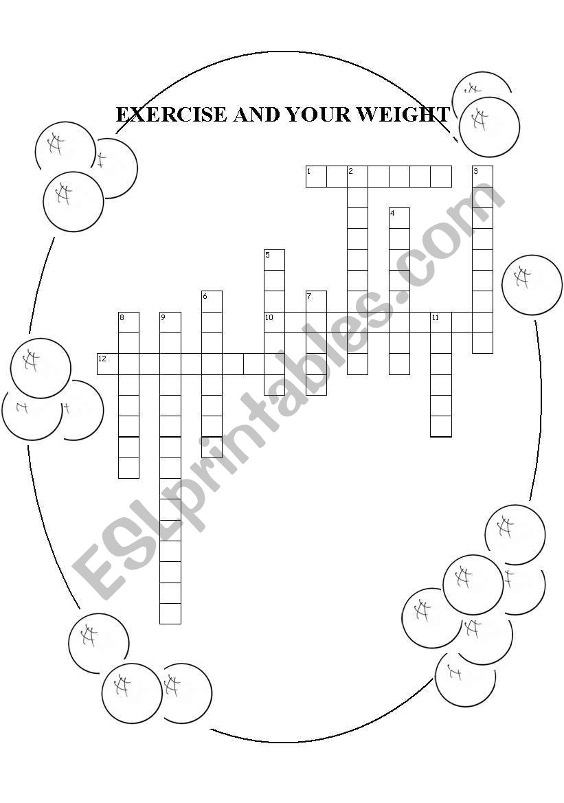 EXERCISE AND YOUR WEIGHT worksheet