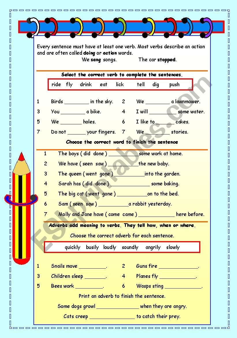 verbs-and-adverbs-esl-worksheet-by-ritawi