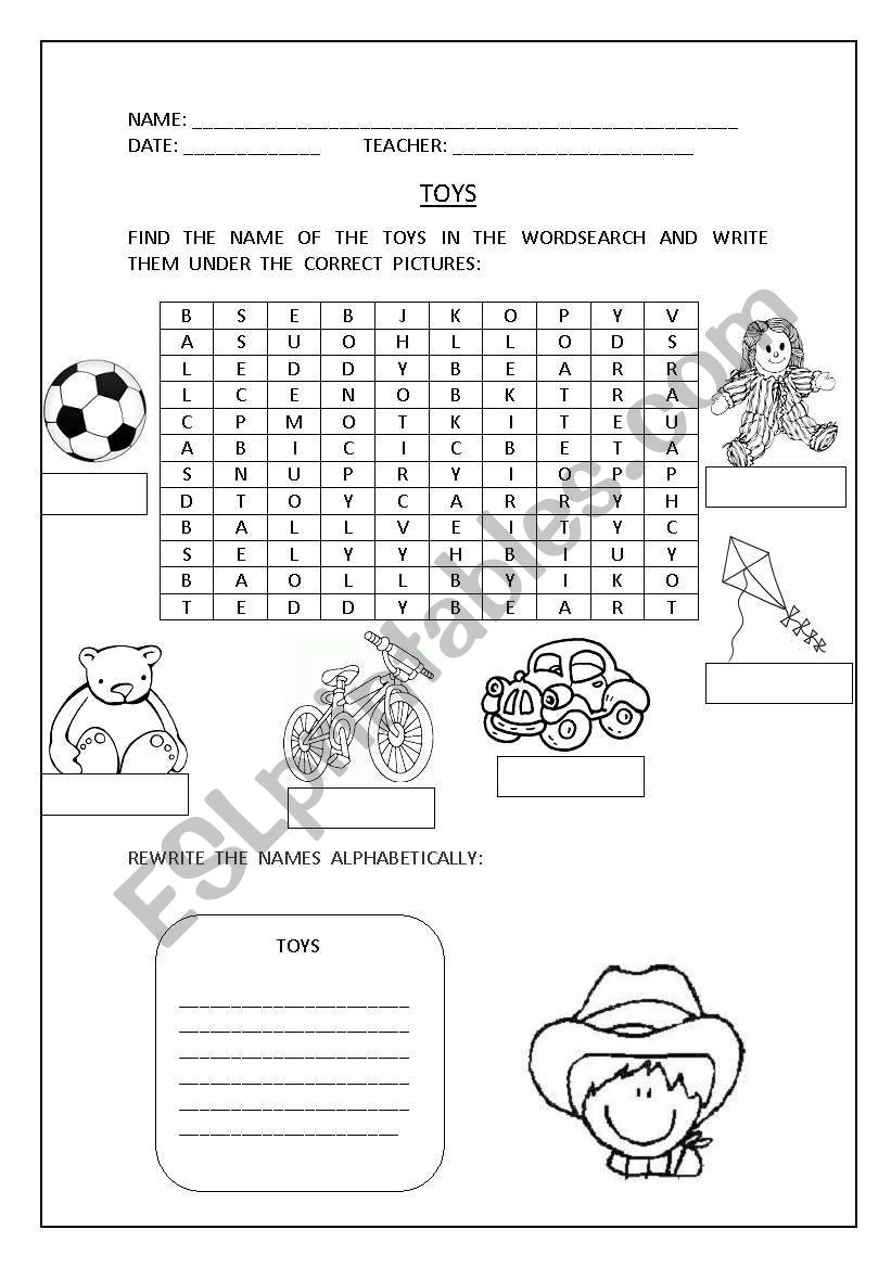 TOYS worksheet