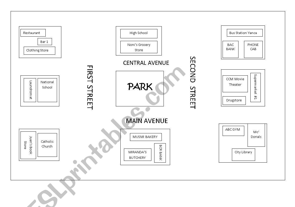 City Map worksheet