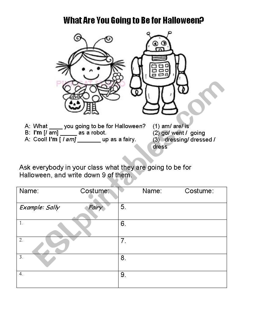 Halloween worksheet