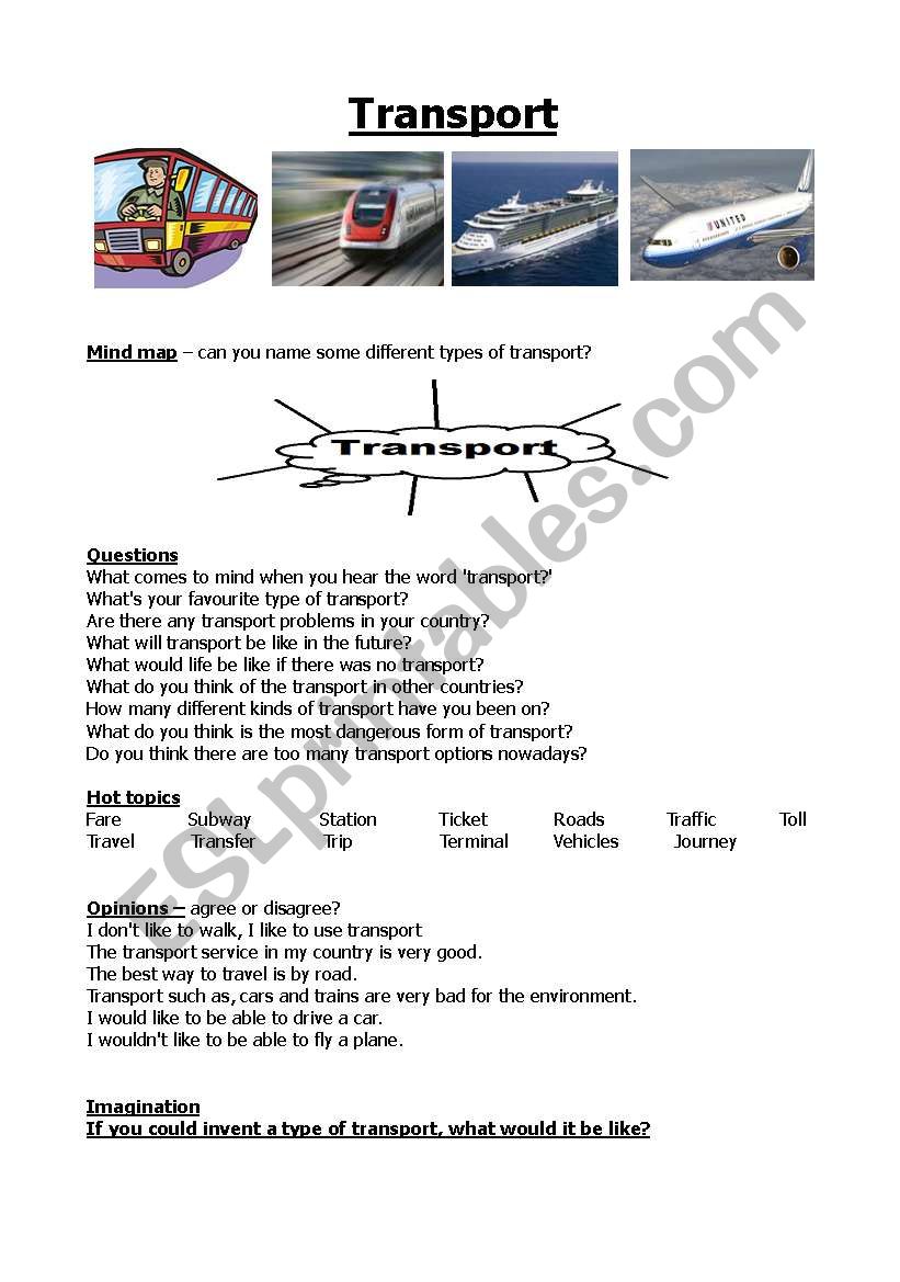 Transport worksheet