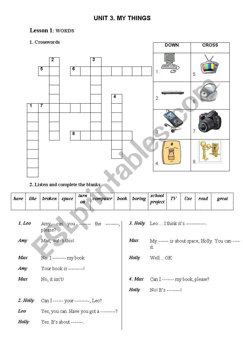 Family and Friends 3- Unit 3 worksheet