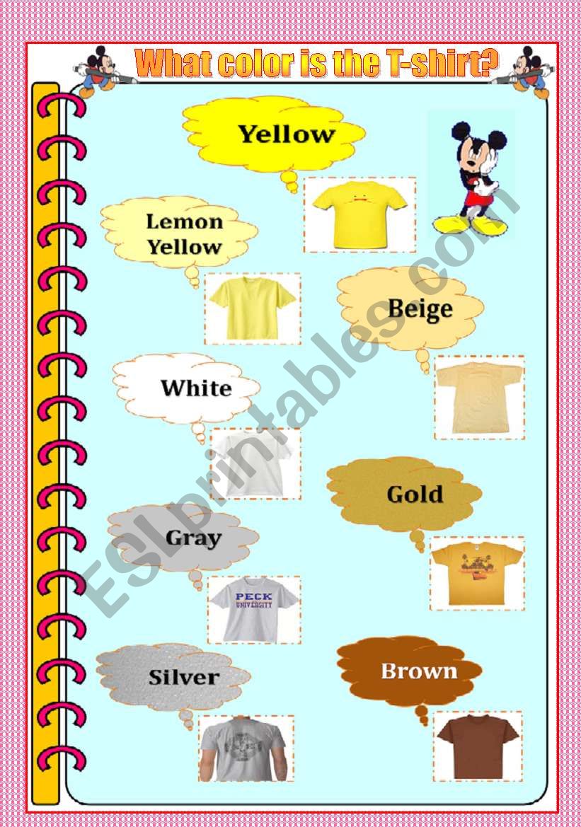 Colors part 3 worksheet