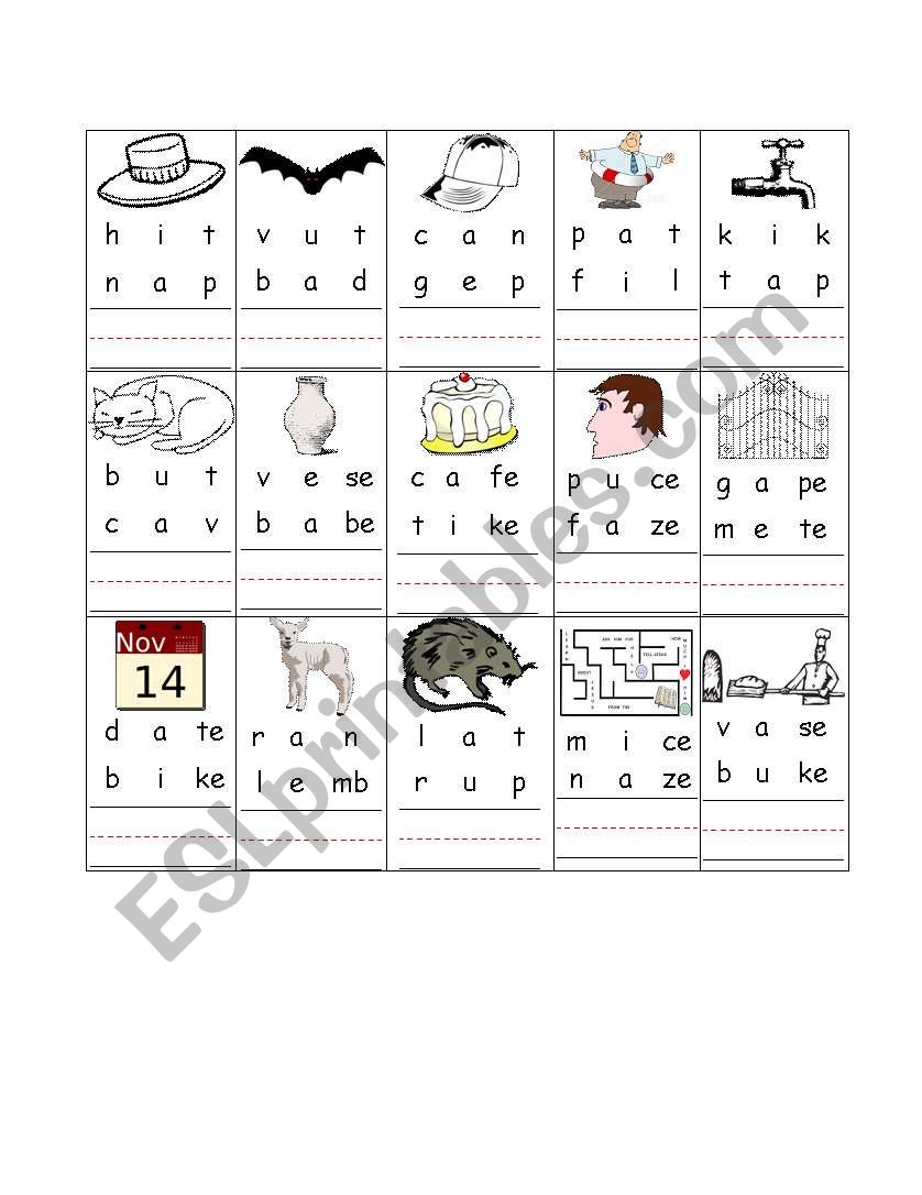 easy phonics  worksheet