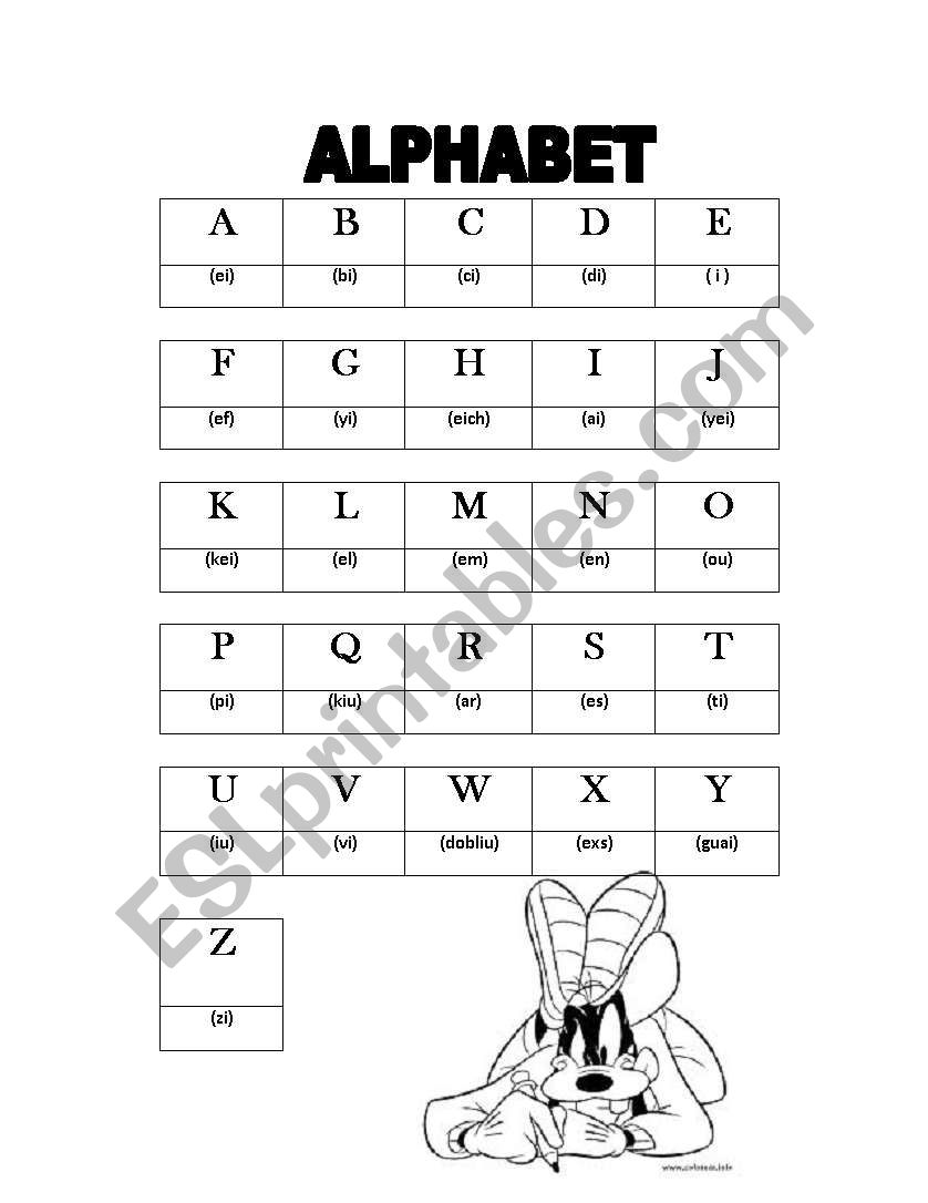 alphabet worksheet