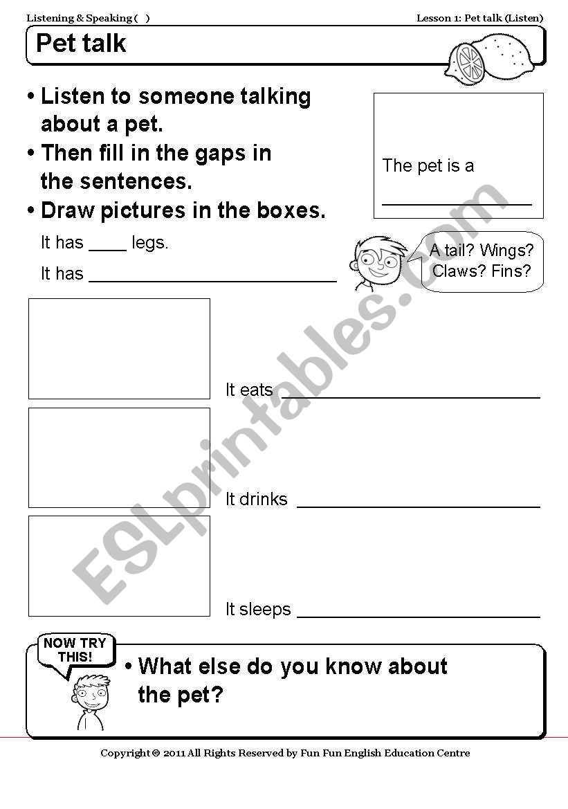 listening  worksheet