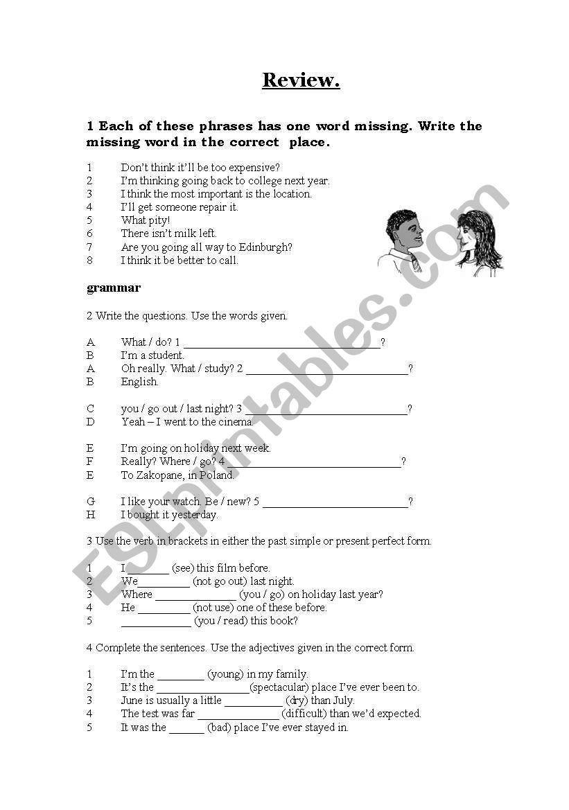  global review worksheet