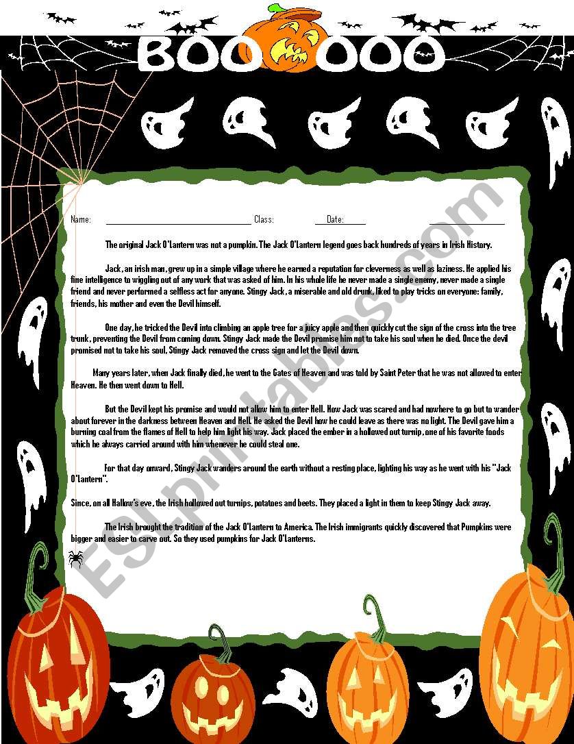 Halloween  worksheet