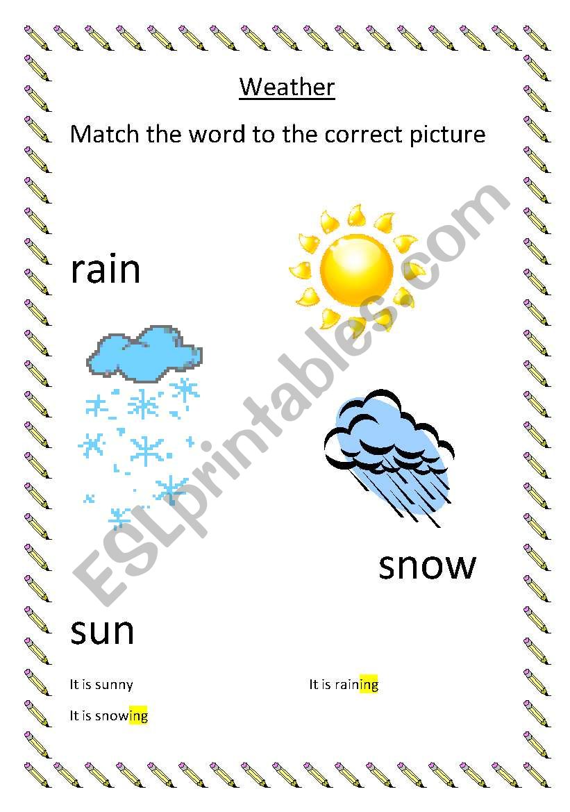 Weather vocabulary worksheet