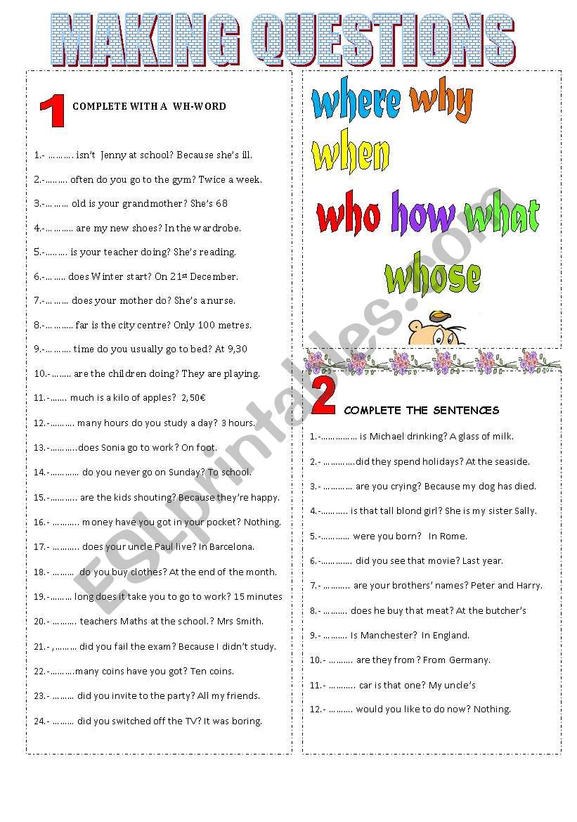 MAKING QUESTIONS worksheet