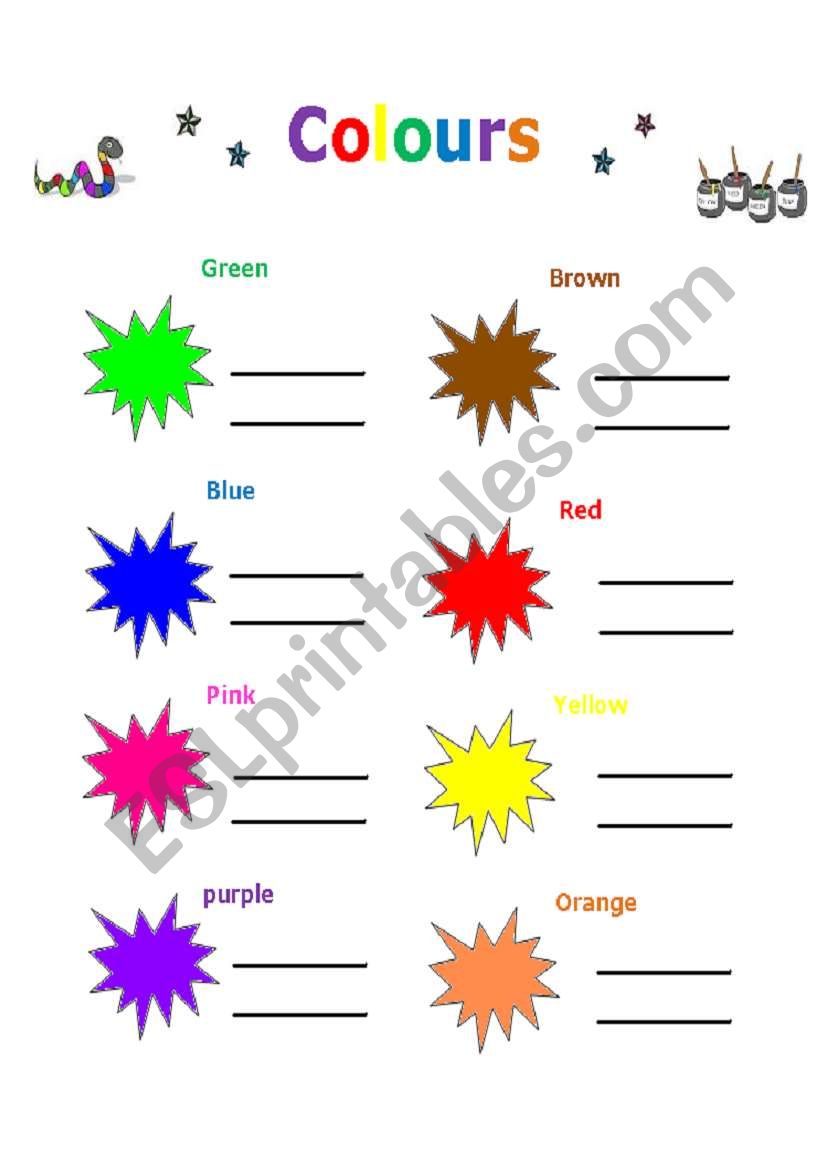 practicing colours worksheet