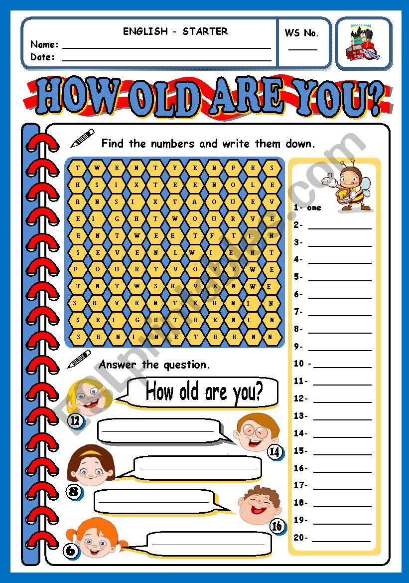 HOW OLD ARE YOU? worksheet