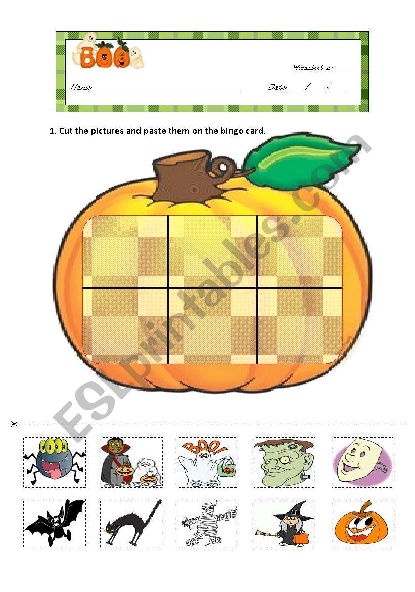 Halloween Bingo worksheet