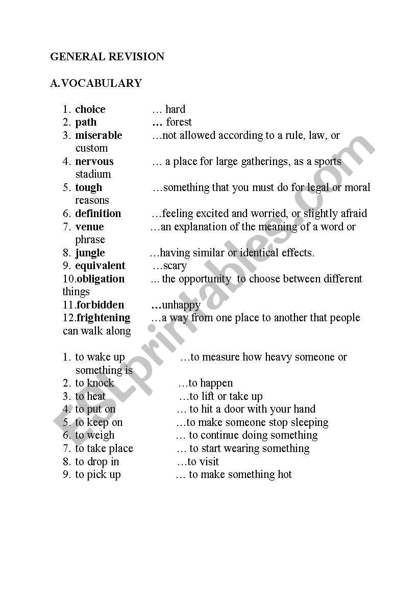 vocabulary worksheet worksheet