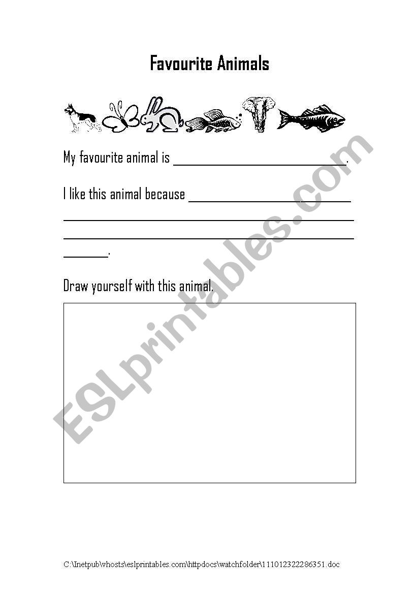 Favourite Animal worksheet