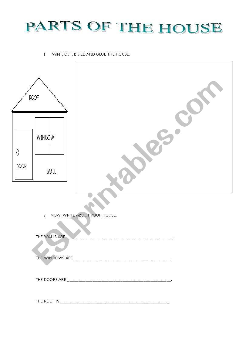 Parts of the house worksheet