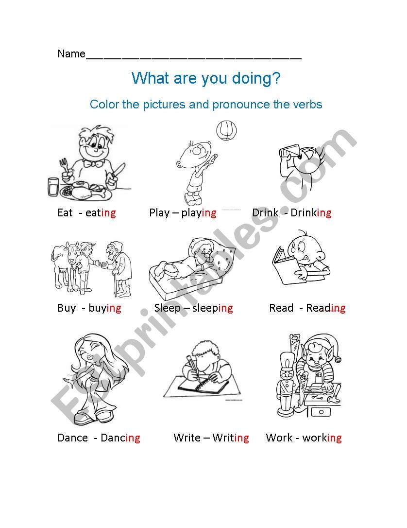 PRESENT PROGRESSIVE worksheet