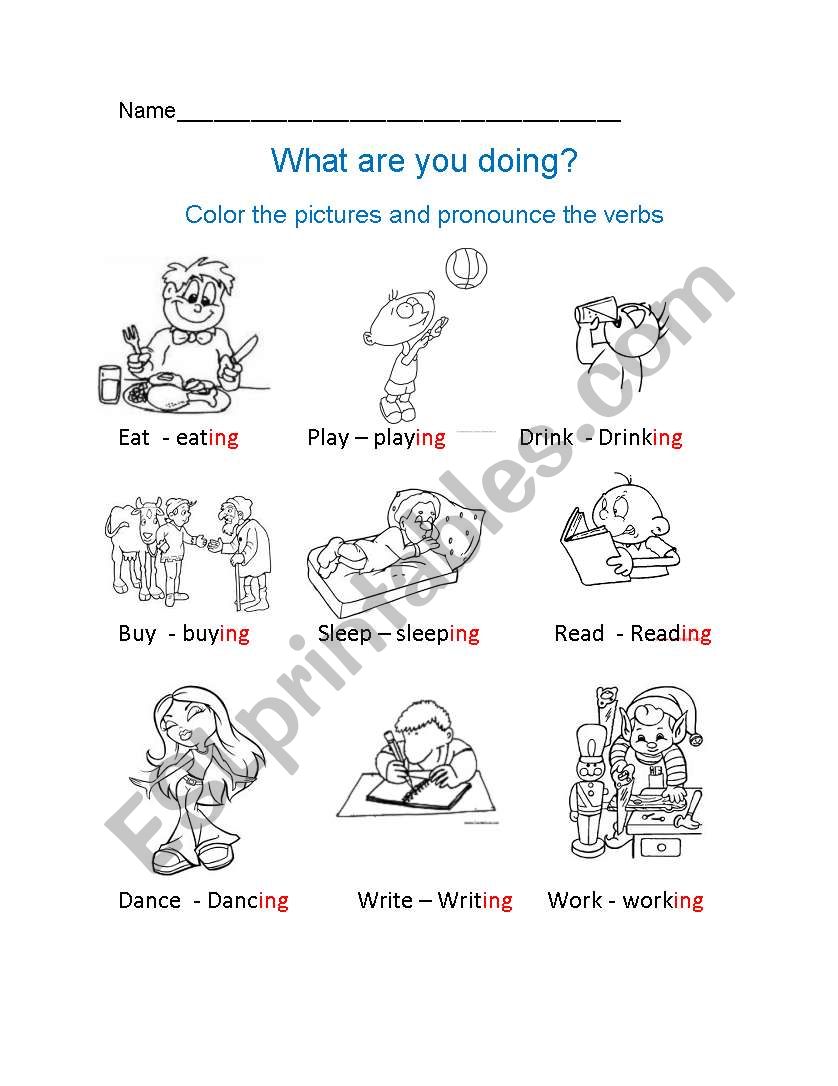 PRESENT PROGRESSIVE worksheet