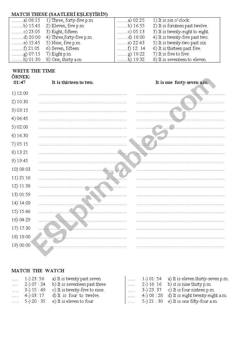 what time is it? worksheet