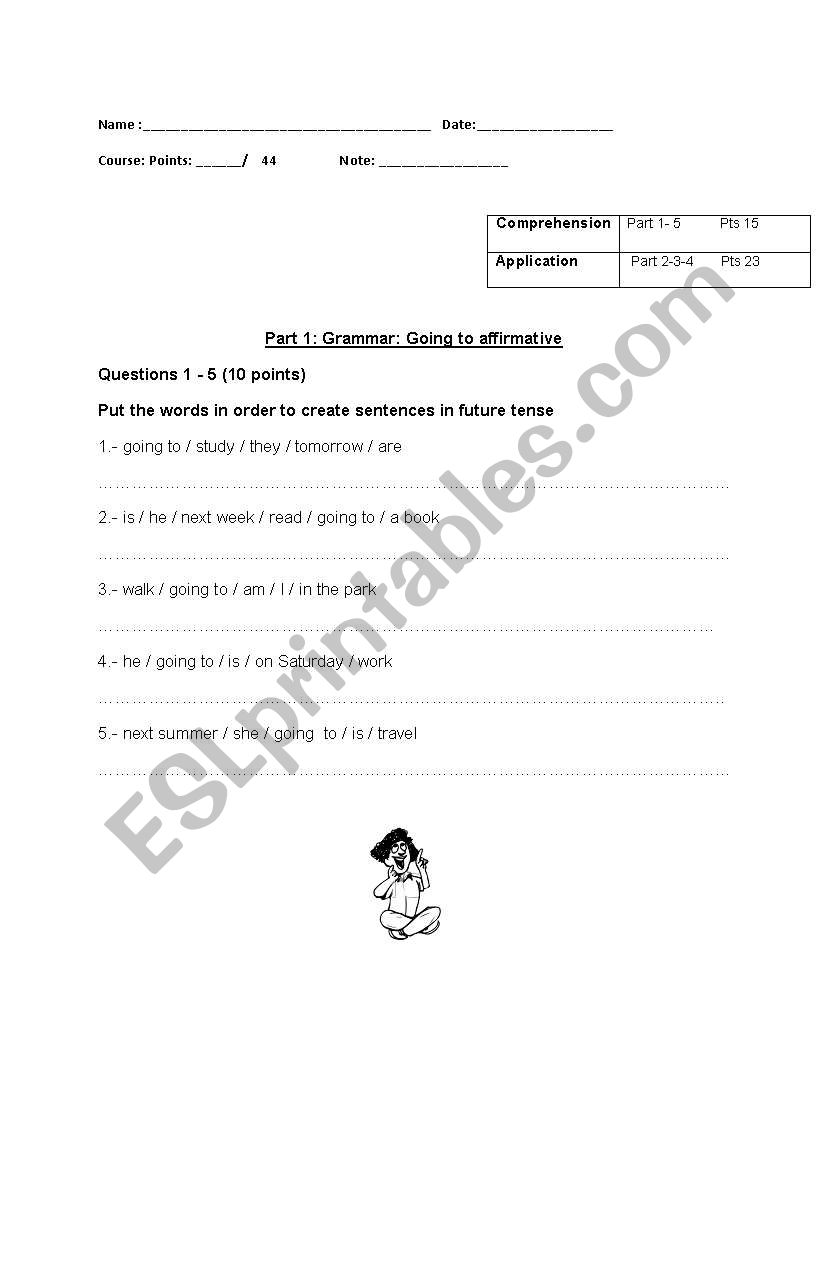 Going to quiz worksheet