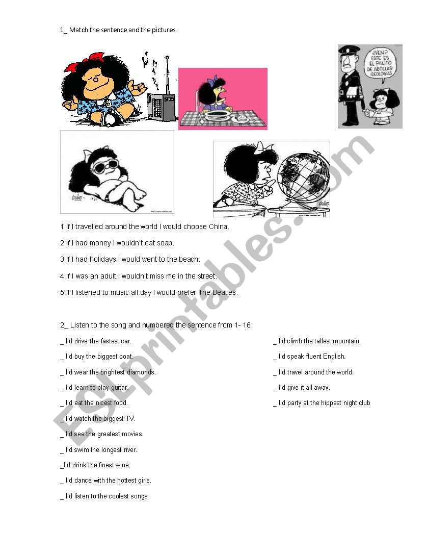 second conditinal activities worksheet