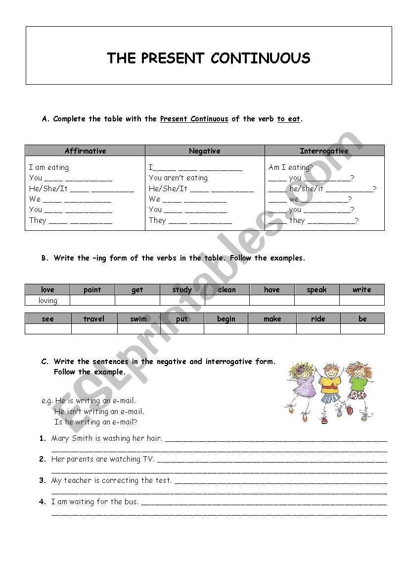 Present Continuous worksheet